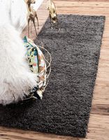 Unique Loom Solo Solid Shag Collection Modern Plush Graphite Gray Runner Rug (2' 2 x 6' 5)