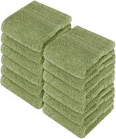 Utopia Towels - Luxury Washcloths Set 12 x 12 inches, Sage Green - 700 GSM 100% Cotton Premium Quality Flannel Face Cloths, Highly Absorbent and Soft Feel Fingertip Towels (12-Pack)