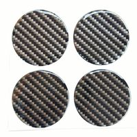 55 mm Domed Wheel Cap Center Plain Kevlar Carbon Fiber 4 Pcs Gloss 3D Gel Rear Resin Motorcycle Sticker Badge Trunk Truck Rims All Series Racing Automotive Formula Black