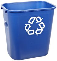 Desk Recycling Container, Blue, 7 gal.