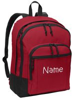 Personalized Red Port Authority Basic Backpack with Embroidered Name