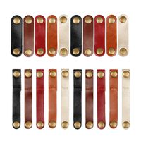 Gydandir Leather Cable Straps Cable Ties Cable Organizers Cord Management for Organizing USB Cable Headphone Wires, 2 Sizes 5 Colors