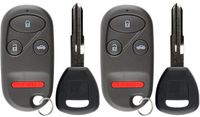 KeylessOption Keyless Entry Car Remote Fob With Uncut Ignition Transponder Key Replacement For KOBUTAH2T (Pack of 2)