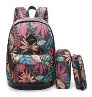 CrossLandy High School Bookbag Floral Print School Backpack Fits 15" Laptop
