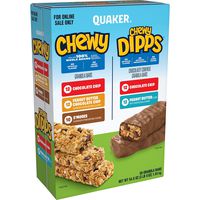 Quaker Chewy Dipps & Granola Bars, Variety Pack, 58 Bars