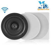 Pyle 10" 4 Bluetooth Flush Mount In-wall In-ceiling 2-Way Speaker System Quick Connections Changeable Round/Square Grill Polypropylene Cone & Tweeter Stereo Sound 4 Ch Amplifier 300 Watt (PDICBT2106)