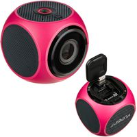 VUPOINT Share Q Action Camera, Underwater Camera Whole Body Waterproof 10 Ft, 1080p Full HD Photo Video Camera with Stabilizer, iOS Plug-in Instant Share, MicroSD Card, Mounting Accessories, Pink