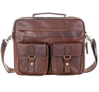 Small Vintage Genuine Leather Messenger Satchel Bag Briefcase for Men Fits 14 Inch Laptop