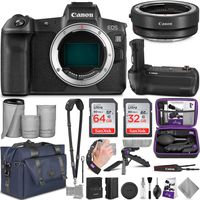 Canon EOS R Mirrorless Digital Camera Body + Canon BG-E22 Battery Grip + Mount Adapter EF-EOS R with Altura Photo Complete Accessory and Travel Bundle