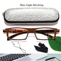 Tortoise Shell Rectangular Reading Glasses- Quality Glasses Men Women TR90 Fashion Lightweight Magnification 1.25 Eyeglass Flexible Computer Readers Blue Light Blocking