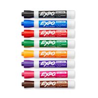 EXPO Low Odor Dry Erase Markers, Chisel Tip, Assorted Colors, 8 Pack