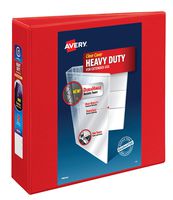 Avery Heavy Duty View 3 Ring Binder,3"  One Touch EZD Ring, Holds 8.5" x 11" Paper, 1 Red Binder (79325)