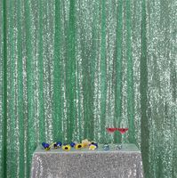 Eternal Beauty Mint Green Sequin Wedding Backdrop Photography Background Party Curtain, 4Ft X 7Ft
