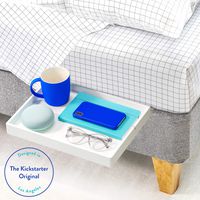 BedShelfie The Original Bedside Shelf - 9 Colors / 4 Sizes - AS SEEN ON Business Insider (Slide Style, Bamboo in White)