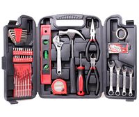 CARTMAN 136-Piece Tool Set - General Household Hand Tool Kit with Plastic Toolbox Storage Case