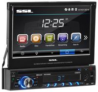 Sound Storm Labs SD726MB Single Din Touchscreen Bluetooth DVD CD MP3 USB SD AMFM Car Stereo 7 Inch Digital LCD Monitor Detachable Front Panel