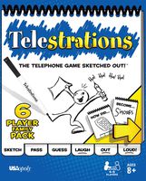 USAOPOLY Telestrations Original 6 Player | Family Board Game | A Fun Family Game for Kids and Adults | Family Game Night Just Got Better | The Telephone Game Sketched Out