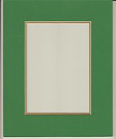 Pack of 10 8x10 Bright Green & Gold Double Picture Mats Cut for 5x7 Pictures