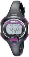 Timex Women's T5K523 Ironman Essential 10 Mid-Size Black/Purple Resin Strap Watch
