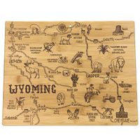 Totally Bamboo Destination Series Wyoming State Shaped Serving and Cutting Board, Bamboo, 14.25" x 11"
