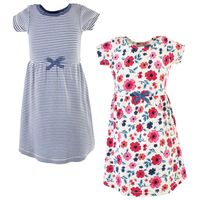 Touched by Nature Girls, Toddler, and Baby Organic Cotton Short-Sleeve Dresses, Garden Floral Youth, 6 Years