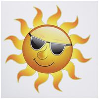 3dRose Image of cartoon sun face with sunglasses - Greeting Cards, 6 x 6 inches, set of 12 (gc_180365_2)