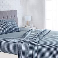 AmazonBasics Lightweight Super Soft Easy Care Microfiber Sheet Set with 16" Deep Pockets - Twin, Gingham Plaid