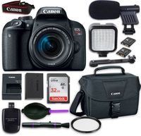 Canon EOS Rebel T7i DSLR Camera with Canon EF-S 18-55mm f/4-5.6 is STM Lens, LED Light, Microphone,Accessory Bundle