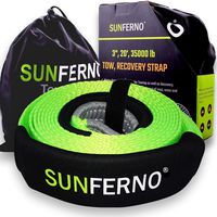 Ultimate Tow Recovery Strap 35000lb - Recover Your Vehicle Stuck in Mud/Snow - Heavy Duty 3" x 20' Winch Snatch Strap - Protective Loops, Water-Resistant - Off Road Truck Accessory - Bonus Storage Bag