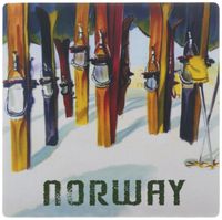3dRose LLC 8 x 8 x 0.25 Inches Mouse Pad, Image of Skis with Word Norway (mp_163648_1)