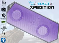 COBALTX Xpedition Rugged Portable Wireless Bluetooth Speaker 5 Hour Play Time 30FT Range Travel Speaker with Strap Hook (Purple)