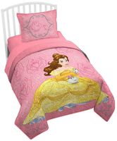 Jay Franco Disney Beauty and The Beast Twin/Full Quilt & Sham Set - Super Soft Kids Bedding Features Belle - Fade Resistant Polyester (Official Disney Product)