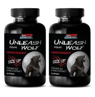 Testosterone Booster and Fat Burner for Men - Unleash Your Wolf - Natural Male Enhancement Formula - Tongkat Herbs Strength Real - 2 Bottles 120 Capsules