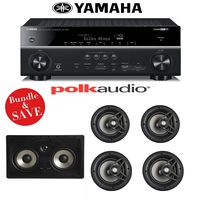 Yamaha RX-V781BL 7.2-Channel 4K A/V Receiver + Polk Audio V80 5.0 In-Wall / In-Ceiling Home Theater Speaker System