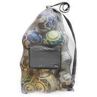 Extra Large Heavy Duty Soccer Ball Mesh Bag for Sports, Beach and Swimming Gears. Adjustable Shoulder Strap Made to Fit Adults and Kids. Secure Side Pocket for your Personal Item. 40x30 IN (Dark Gray)