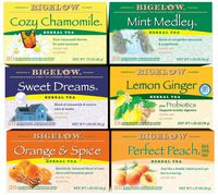 Bigelow Herbal Tea 6 Flavor Variety Pack, Caffeine Free Herbal Teas, 118 Tea Bags Total