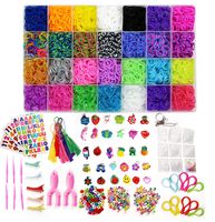 11101 Loom Bands Kit: 10300 Mixed 29 Color Bands,202 Beads,20 Pendants,500 Clips,30 Charms,10 Backpack Hooks,10 Tassels,5 Hair Clips,6 Crochets,2 Y Looms,4 Stickers,2 Key Chains,10 Rings by BlinkOne