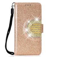 Samsung Galaxy J4+ (J4Plus) Case, Lomogo Leather Wallet Case with Kickstand Card Holder Shockproof Flip Case Cover for Samsung Galaxy J4+ (J4 Plus) - LOHHA090104 Gold