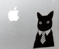 Professional Business Cat in a Tie MacBook Laptop Vinyl Decal Sticker Meme Reddit Tie Suit Kitty Collar Dress Shirt Black Tuxedo