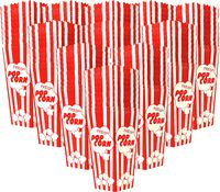 110 Popcorn Boxes 7.75 Inches Tall & Holds 46 Oz. Old Fashion Vintage Retro Design Red & White Colored Nostalgic Carnival Stripes like Popcorn Bags & Popcorn Tubs [other quantities available] Salbree