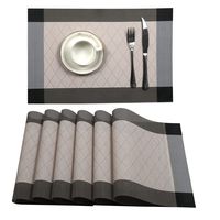 U'Artlines Placemat, Crossweave Woven Vinyl Non-Slip Insulation Placemat Washable Table Mats Set (6pcs placemats, L Cream)