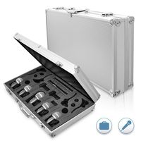 Pyle Pro 7-Piece Wired Dynamic Drum Mic Kit - Kick Bass, Tom / Snare & Cymbals Microphone Set - For Drums, Vocal, & Other Instrument - Complete with Thread Clip, Inserts, Mics Holder & Case - PDKM7