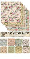 Paper Pack (24sh 6"x6") Romantic Vintage Floral Pattern FLONZ Vintage Paper for Scrapbooking and Craft