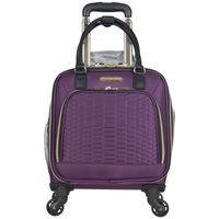 Aimee Kestenberg Women's Florence 16" Polyester Twill 4-Wheel Underseater Carry-on Luggage, Plum
