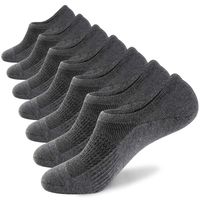 No Show Socks Mens 7 Pair Cotton Thin Non Slip Low Cut Men Invisible Sock(Sock Size:12-14, 7 dark grey)