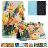 UUcovers Kindle Fire HD 8 Case,Slim Folio Stand Case with Auto Wake/Sleep&[Pen Slot] Smart Cover for Amazon Kindle Fire HD 8 7th Gen 2017 Release & 6th Gen Release 2016 with Free Stylus,Carnations