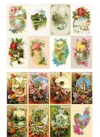 Decoupage Paper Pack (10sheets A4 / 8"x12") Spring Landscapes Garden Wildflowers FLONZ Vintage Ephemera