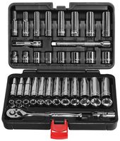 EPAuto 45 Pieces 3/8" Drive Socket Set with 72-Tooth Pear Head Ratchet