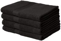 AmazonBasics Fade-Resistant Cotton Bath Towel - Pack of 4, Black