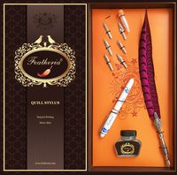 Featheria® Fine Point Stylus & Quill Pen - The World's Most Precise, Ultra-Sensitive, Exquisite Masterpiece. For iPad, iPhone, Samsung Galaxy, Kindle Fire and Most Touch Screens. Great Gift! (Fuchsia Pheasant)